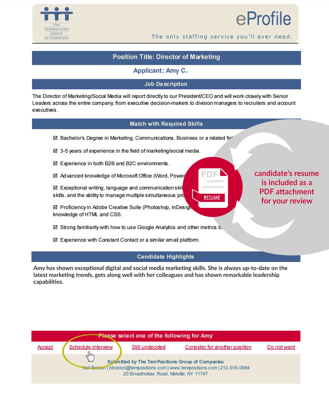ePrfofile Candidate Automation System
