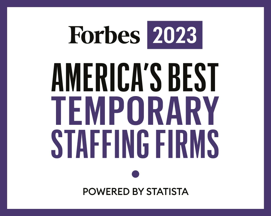 Forbes Award America's best temporary staffing firms | Clearly Rated | Best of Staffing