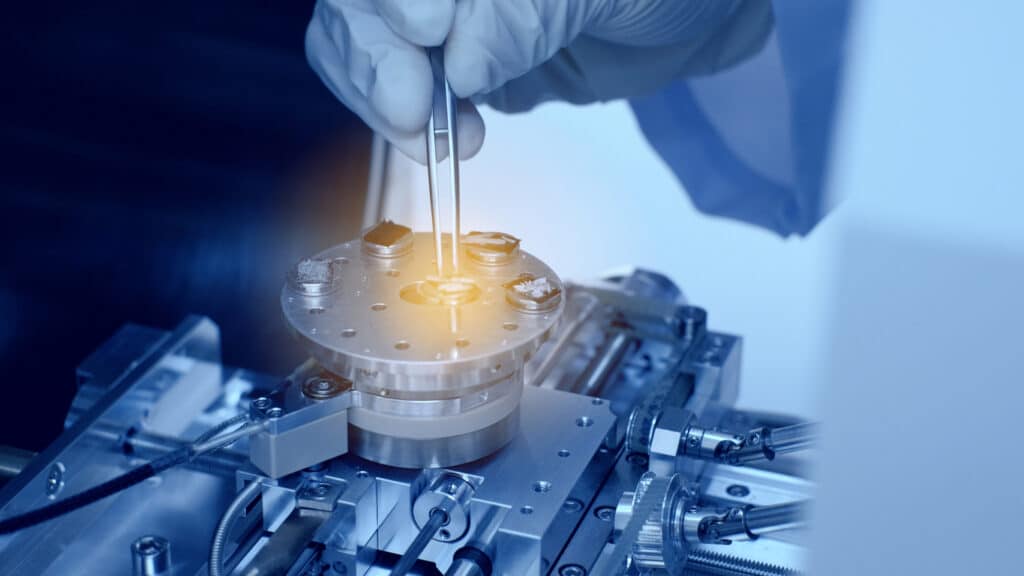 lab technician working.