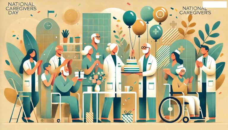 Caregivers celebrating National Caregivers Day.