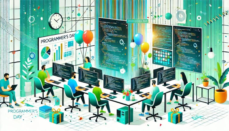 Employees celebrating Programmer's Day.
