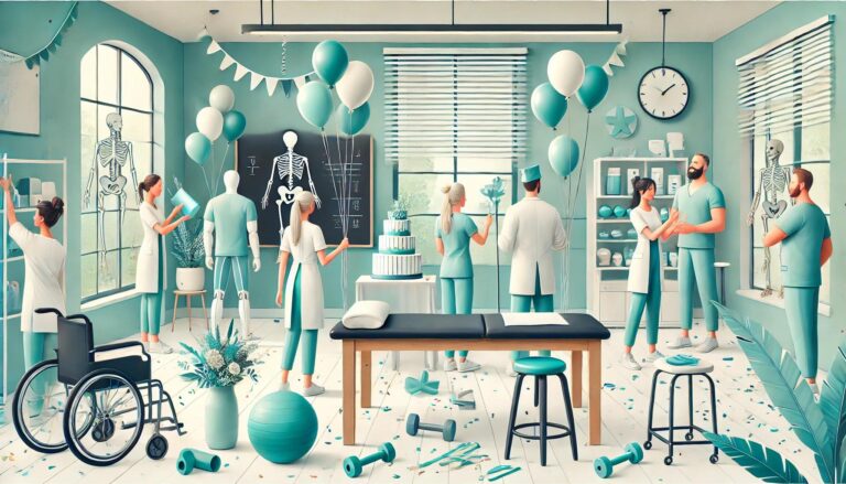 Physical therapist celebrating world physical therapist day.