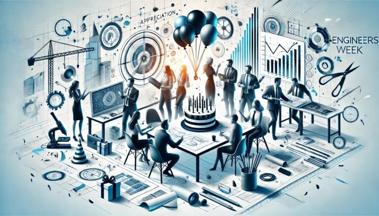 Engineers celebrating Engineer Week.