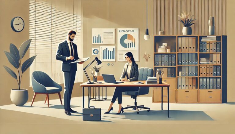 Image of a trust officer at work.