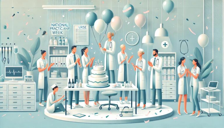Nurse practitioners celebrating National Nurse Practitioners Week.