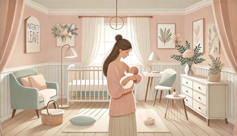 Woman taking California maternity leave.