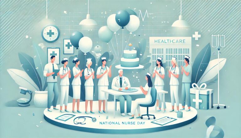 Nurses celebrating national nurse day.