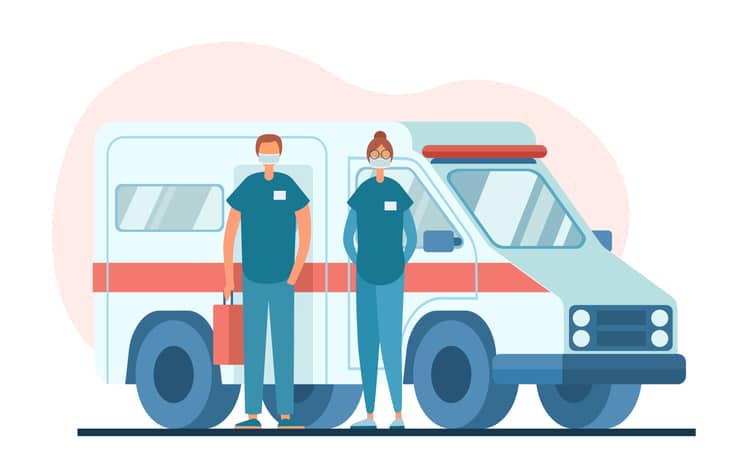 EMS providers celebrating National EMS Week.