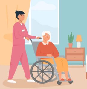 Two individuals celebrating Home Care and Hospice Month.