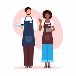 Waiters celebrating National Waitstaff Day.