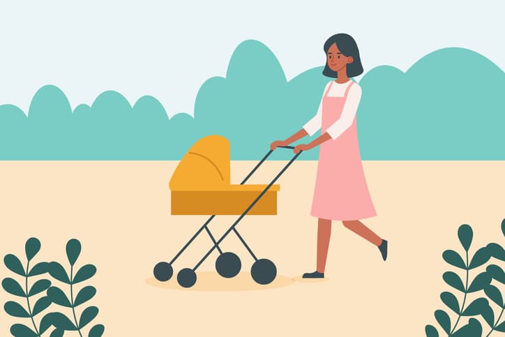 Woman taking California maternity leave.