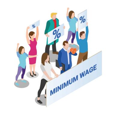 People rally for increase in monthly salary isometric 3d People rally for increase in monthly salary isometric 3d vector concept for banner, website, illustration, landing page, flyer, etc.